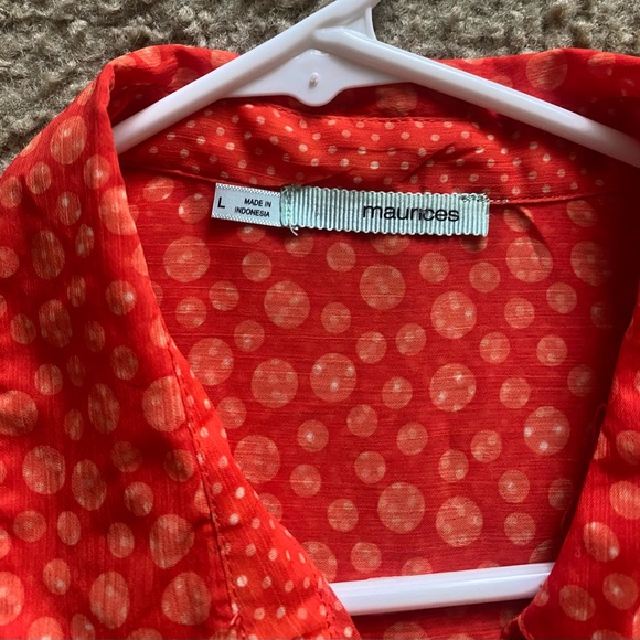 Maurices Orange Women’s Button Down Shirt - Picture 3 of 3